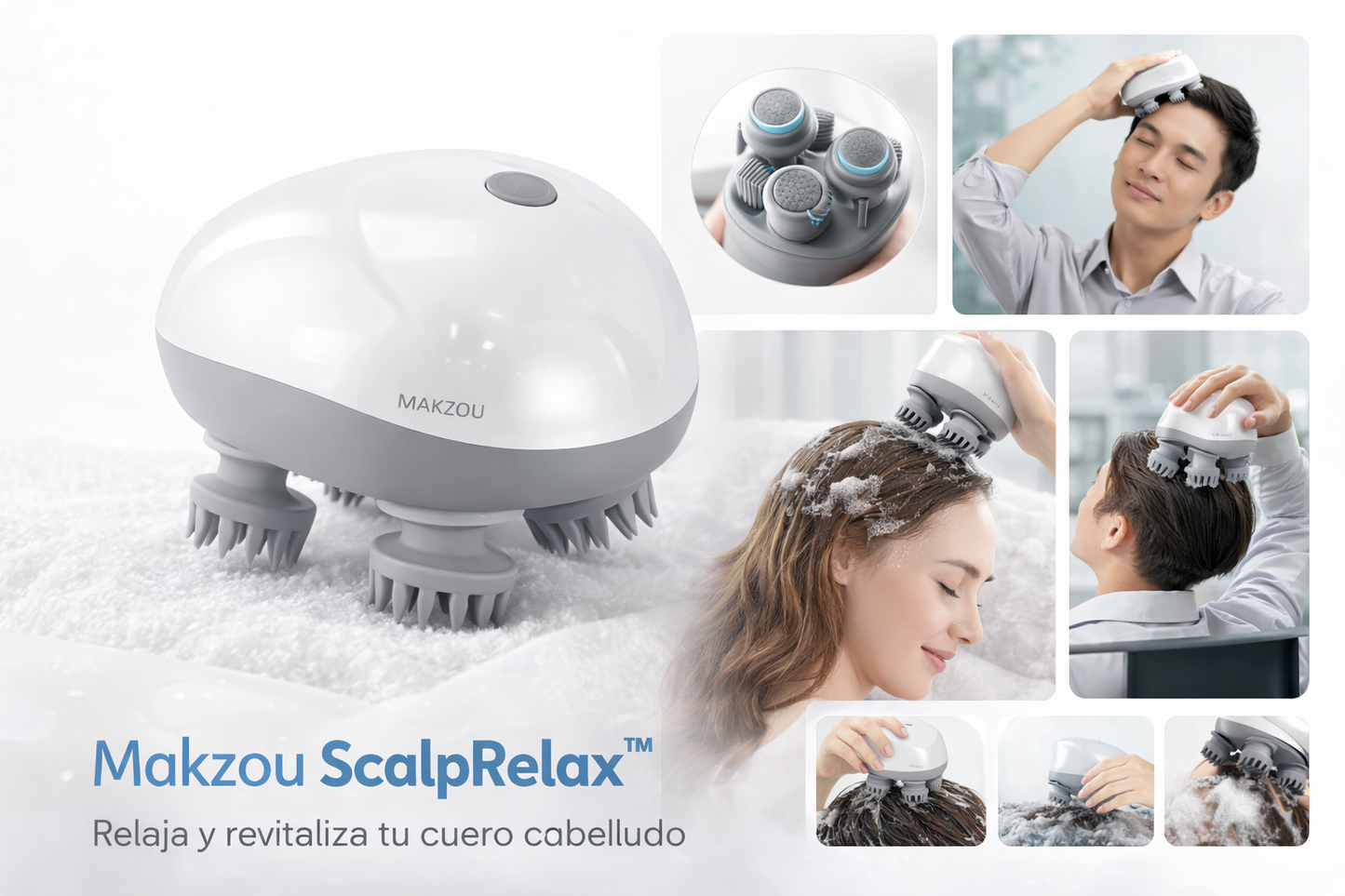 MAKZOU VibraScalp™ – Masajeador Eléctrico Capilar 2 en 1